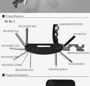 ROCKBROS 16 in 1 Multifunction Bike Tool